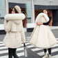 Woman’s Winter Loose Hooded Synthetic Fleece Thickened Parka Coat