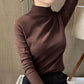 🔥50% OFF🔥Solid Color Half High Neck Long Sleeve Top
