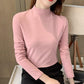 🔥50% OFF🔥Solid Color Half High Neck Long Sleeve Top