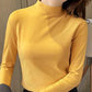 🔥50% OFF🔥Solid Color Half High Neck Long Sleeve Top