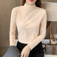 🔥50% OFF🔥Solid Color Half High Neck Long Sleeve Top