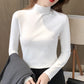 🔥50% OFF🔥Solid Color Half High Neck Long Sleeve Top