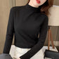 🔥50% OFF🔥Solid Color Half High Neck Long Sleeve Top