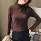 🔥50% OFF🔥Solid Color Half High Neck Long Sleeve Top