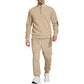 Casual Jacquard Stand Collar Top and Elastic Cuff Pants
