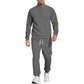 Casual Jacquard Stand Collar Top and Elastic Cuff Pants