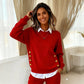 Women's Fake 2-Piece Sweatshirt & Straight-Leg Pants Set