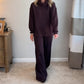 High-Neck Sweatshirt and Wide-Leg Pants Set