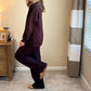 High-Neck Sweatshirt and Wide-Leg Pants Set
