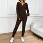 Two-Piece Casual V-Neck Top & Pants Set
