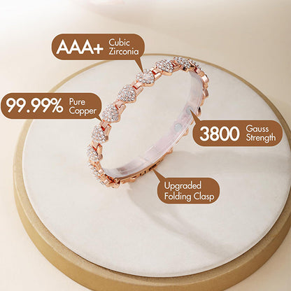 🎄Christmas Sale 60% OFF🔥Women's Dazzling Heart-Shaped Magnetic Copper Bracelets