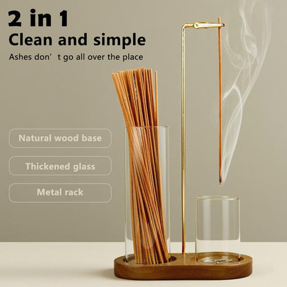 ⏳🔥LIMITED-TIME 50% OFF! ⏰💝 2 in 1 Incense & Candle Holder Natural Wood Base Aromatherapy Diffuser