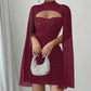 🎁2026 New Arrivals 57% OFF💥Women's Cutout Ribbed Dress with Chiffon Cape
