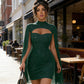 🎁2026 New Arrivals 57% OFF💥Women's Cutout Ribbed Dress with Chiffon Cape