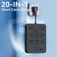 🎁 Hot Sale – 50% OFF! ⚡ 20-in-1 Power Strip with Overload Protection – 14 AC + 4 USB + 2 Type-C Ports, Wall-Mountable & Space-Saving! 🔌💻