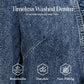 Women's Ruffle Trim Open-Front Denim Jacket – Lightweight, feminine & versatile – chic for any outfit