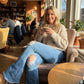 Women's Ripped Flare Jeans  with Frayed Hem