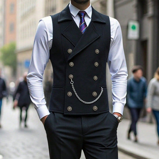 🤎🖤 Men's Casual Retro Slim Fit Dress Vests for Suit or Tuxedo✨👔