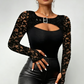 ✨New Arrival✨Women's Sexy Cutout Lace Sleeve Top