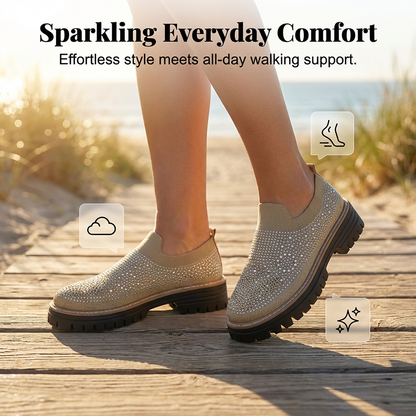 Women's Rhinestone Sparkle Slip-On Loafers