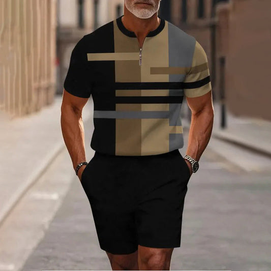 Men's Quarter-Zip Shirt & Shorts Set