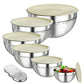 🎉 2026 Sale — Over 31,200 Sold! 🥣 304 Stainless Steel Mixing Bowl Set with Airtight Lids & Grater Attachments 🔪✨