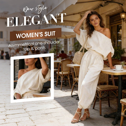 Women's Asymmetrical One-Shoulder Top & Pants Set