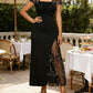 Women's Sequin Patchwork Slit Maxi Dress