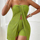 Women's Strapless Split Hem Top & Shorts 2-Piece Set