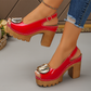 ⏳Time-Limited Special⏰Chunky Heel Sandals – 9.5cm Block Heel, Secure Buckle & Rugged Grip 💃