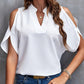 ❤️T-shirt monochrome élégant pour femme, col en V et épaules dénudées