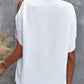 ❤️T-shirt monochrome élégant pour femme, col en V et épaules dénudées