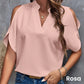 ❤️T-shirt monochrome élégant pour femme, col en V et épaules dénudées