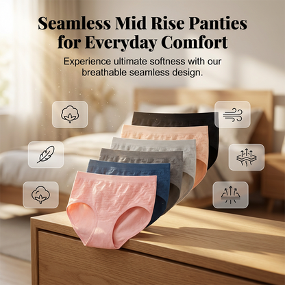 6-Pack Women's Mid-Rise Seamless Comfort Panties