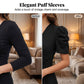 Elegant V-Neck High Waist Dress with Puff Sleeve