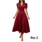 Elegant V-Neck High Waist Dress with Puff Sleeve