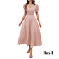 Elegant V-Neck High Waist Dress with Puff Sleeve