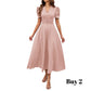 Elegant V-Neck High Waist Dress with Puff Sleeve