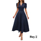 Elegant V-Neck High Waist Dress with Puff Sleeve