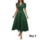 Elegant V-Neck High Waist Dress with Puff Sleeve