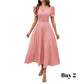 Elegant V-Neck High Waist Dress with Puff Sleeve