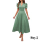 Elegant V-Neck High Waist Dress with Puff Sleeve