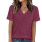 Women's V-Neck Short Sleeve Casual T-Shirt