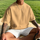Men's Loose Fit Short Sleeve Shirt – Premium Cotton Blend, Urban Graphic Print & Oversized Casual Style