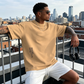 Men's Loose Fit Short Sleeve Shirt – Premium Cotton Blend, Urban Graphic Print & Oversized Casual Style