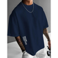 Men's Loose Fit Short Sleeve Shirt – Premium Cotton Blend, Urban Graphic Print & Oversized Casual Style