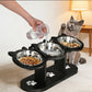 Anti-Slip Elevated 3-Bowl Pet Feeder Comfort Food Water Station For Pets