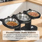 Anti-Slip Elevated 3-Bowl Pet Feeder Comfort Food Water Station For Pets