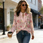 Women's Floral Print V-Neck Blouse