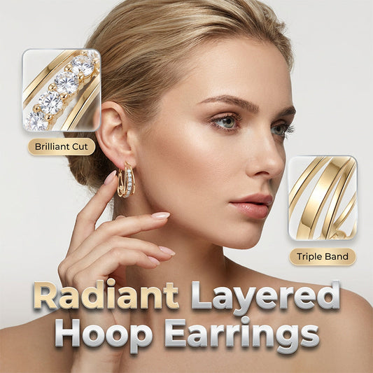 Elegant Geometric Hoop Earrings with Sparkling Accents